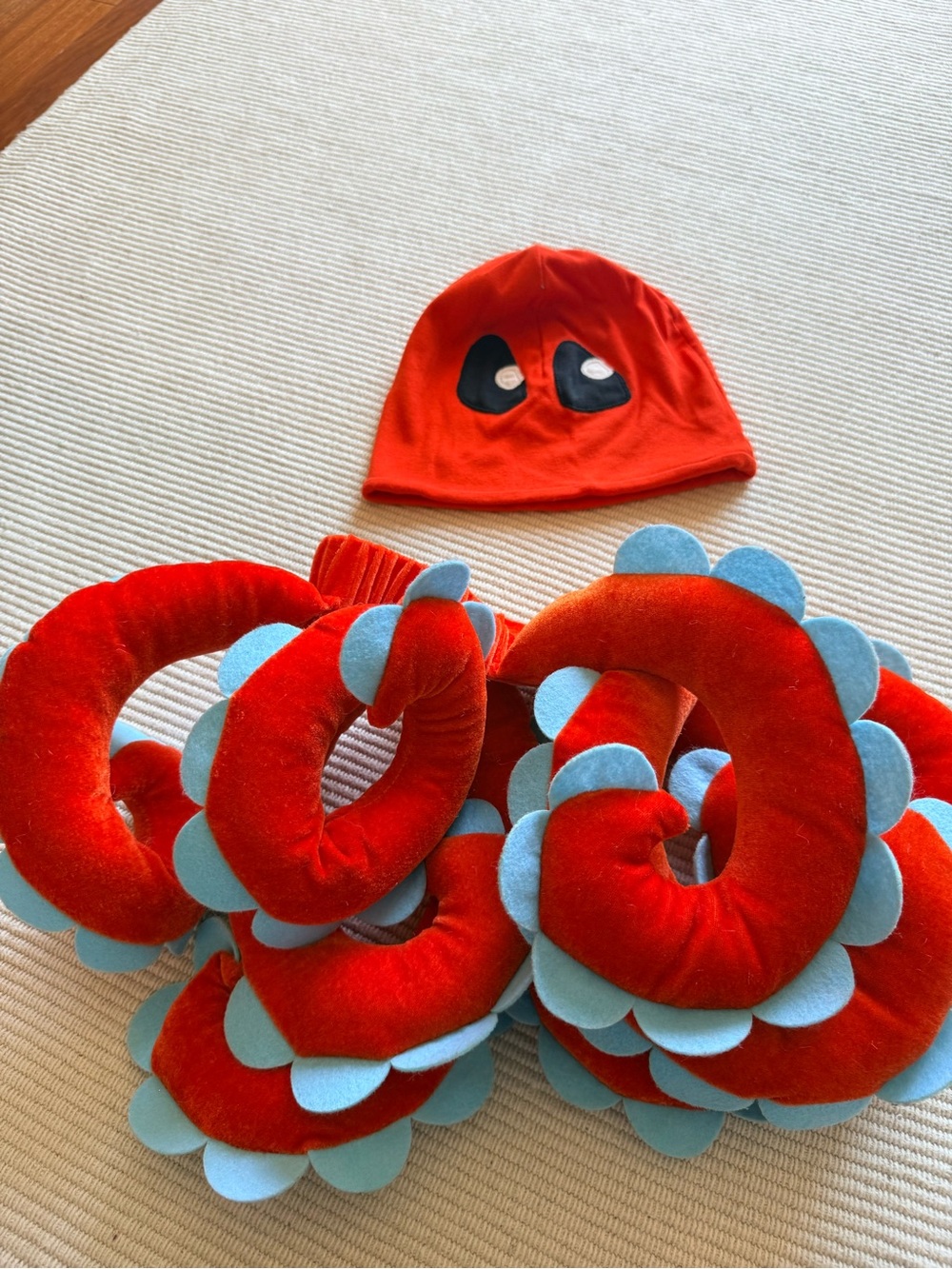 Orange and Light Blue Plush octopus Costume Set - Kids